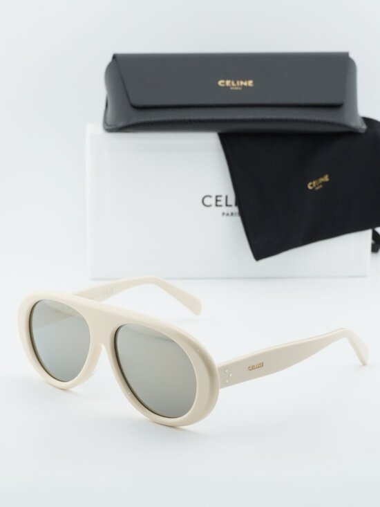 Celine CL40300U APRES SKI CAPSULE 25C Aviator Sunglasses - Ivory/Smoke main image 9